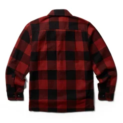Wolverine Forge Flannel Overshirt Dark Red Plaid Outlet