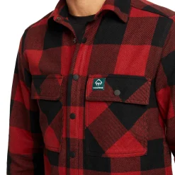 Wolverine Forge Flannel Overshirt Dark Red Plaid Outlet