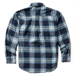 Wolverine FR Plaid Long Sleeve Twill Shirt Navy Plaid Store