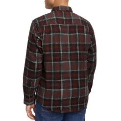 Wolverine Glacier Heavyweight Long Sleeve Flannel Shirt Midnight Black Plaid Sale