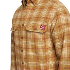 Wolverine Glacier Heavyweight Long Sleeve Flannel Shirt Coyote Plaid Shop