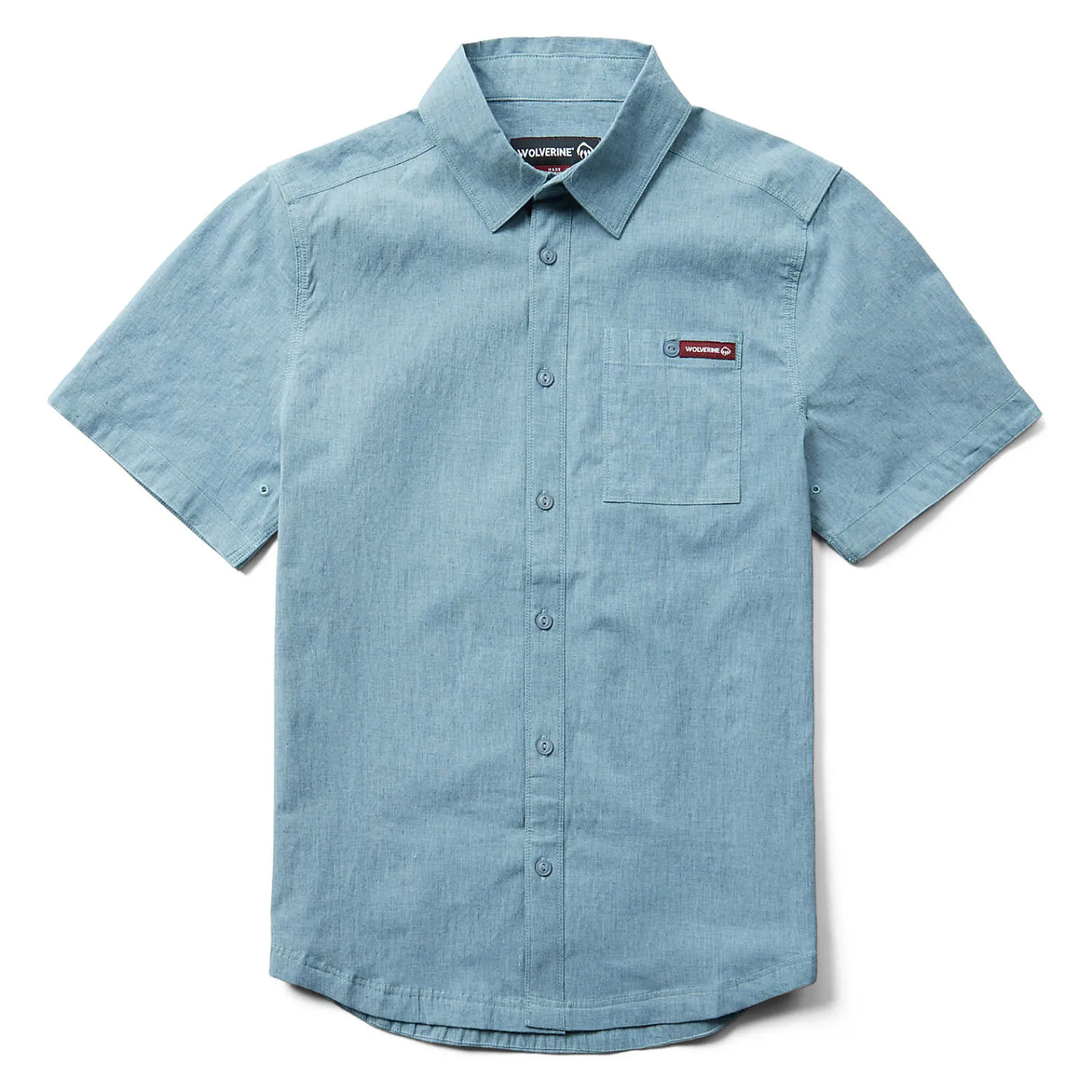 Wolverine Grayson II Short Sleeve Chambray Shirt Blue Shadow Shop