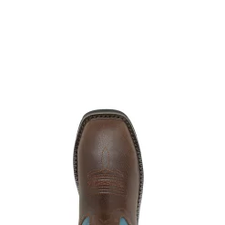 Wolverine Rancher Eagle Waterproof Steel-Toe Wellington Work Boot Brown/Teal Shop