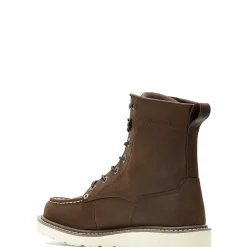 Wolverine Trade Wedge Unlined 8" Moc-Toe Work Boot Dark Brown Shop