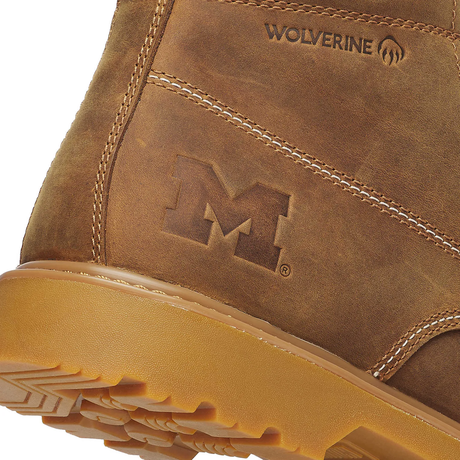 Wolverine X Valiant University Of Michigan Floorhand Moc Toe Work Boot Tan Discount