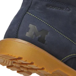 Wolverine X Valiant University Of Michigan Floorhand Moc Toe Work Boot Navy Sale